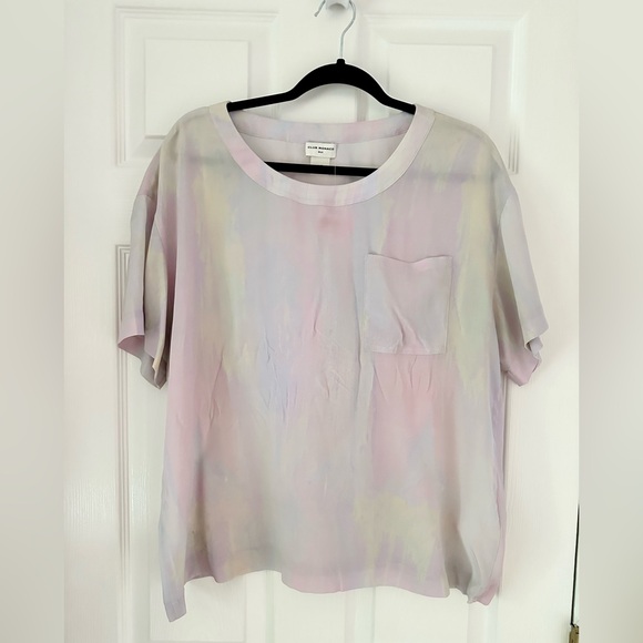 NEW Club Monaco Relaxed Silk Short Sleeve T-Shirt Size Large - Picture 3 of 7